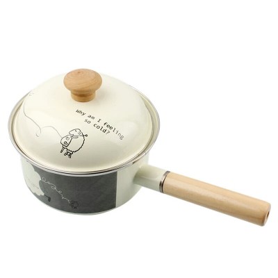 best selling in korean enamel milk pot with enamel lid